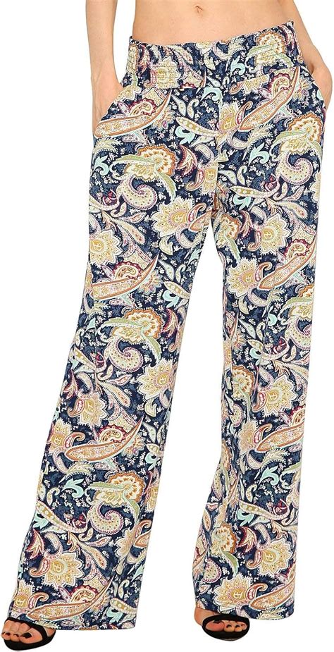 Urban Coco Womens Boho Palazzo Pants Wide Leg Lounge Pants At Amazon Womens Clothing Store