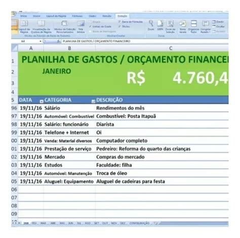 Planilha De Controle Financeiro Pessoal Familiar Em Excel R Em