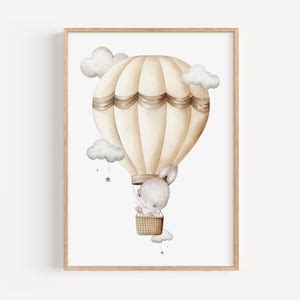 Hot Air Balloon Nursery Wall Art Gender Neutral Hot Air Balloon Set Of 3 Woodland Nursery