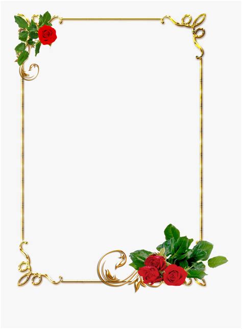 Page Borders, Frames Png, Wallpaper Backgrounds, Cartoon - Flower Rose ...