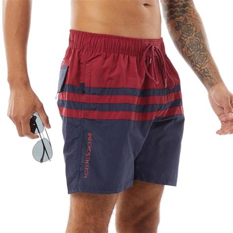 Buy Crosshatch Mens Cranfound Swim Shorts Red