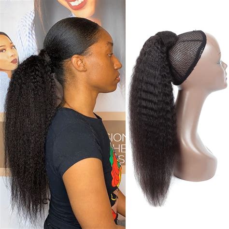 Alisfeel Kinky Straight Ponytail Human Hair Extensions