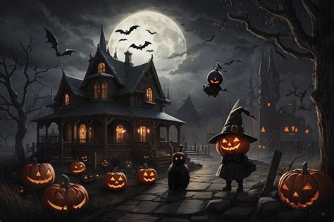 Premium AI Image | black Halloween background design