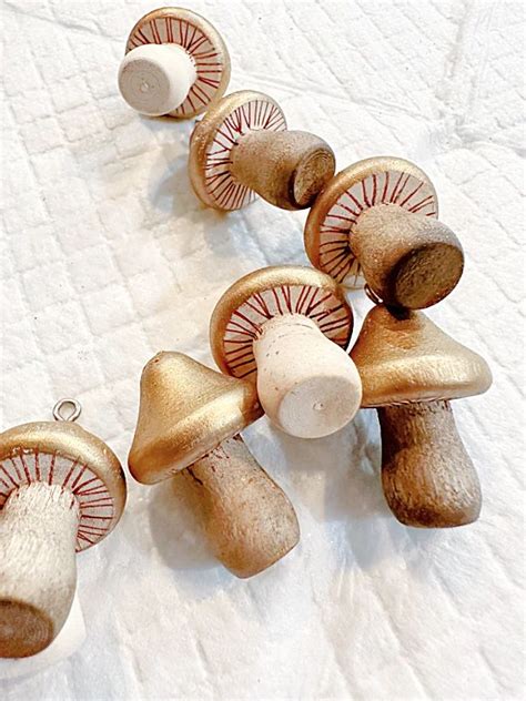 Mini Golden Mushroom Ornaments In 2024 Christmas Crafts Diy Stuffed