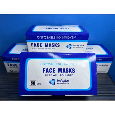 Indoplas Disposable Face Mask 3 Ply With Earloop 50pcs Shopee Philippines