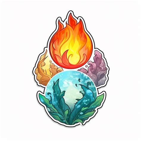 Premium Ai Image The Four Elements Fire Water Earth Sun