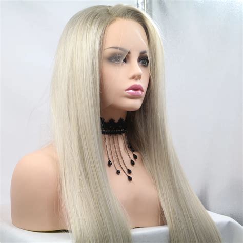 Fantasy Beauty Women S Glueless Blonde Ombre Lace Front Wigs Synthetic Realistic Looking Side