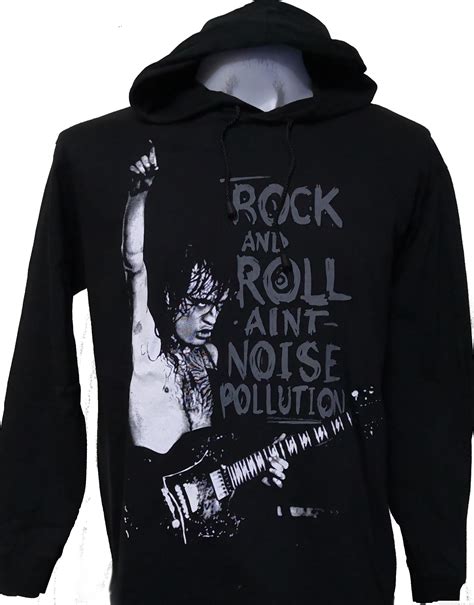 Ac Dc Long Sleeved T Shirt W Hoodie Rock And Roll Ain`t Noise Pollution