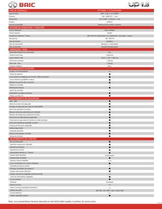 Ficha técnica BAIC Up Sedán PDF