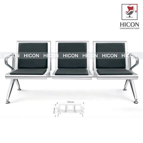 Stainless Steel SS Three Seater Waiting Office Chair Seating Capacity