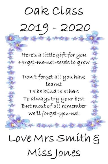 Class Pupil Seeds Forget Me Not Frame Blooming Memories