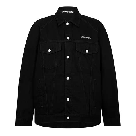 Palm Angels Logo Denim Jacket Unisex Black Flannels