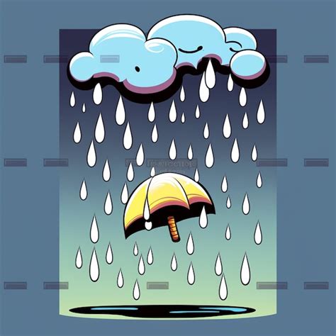 Premium Photo Cartoon Rain Vector Illustration Style