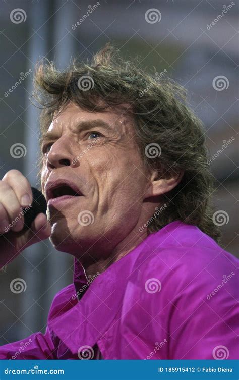 The Rolling Stones Mick Jagger During The Concert Editorial