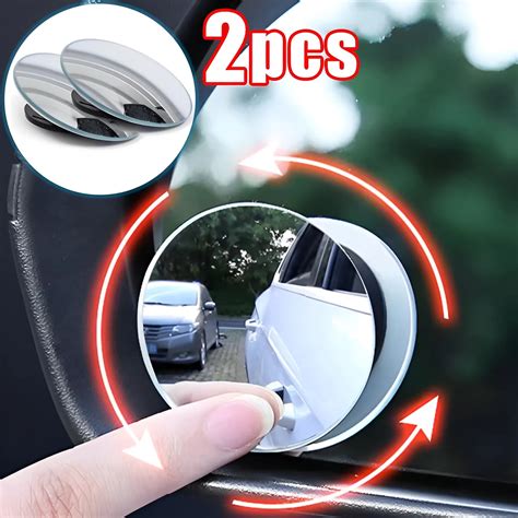 360 Degree Car Blind Spot Rear View Mirror Wide Angle Adjustable Small