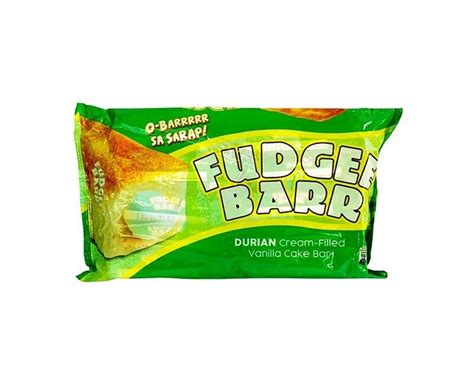 Fudgee Barr Durian Cream Filled Vanilla Cake Bar 10 Packs X 39g 390g