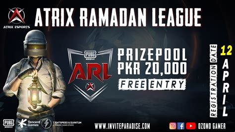 Atrix Ramadan League Arl Pubg Mobile Tournament Free Entry