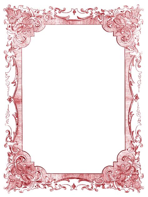 Pink Frame Clip Art Vintage Romantic Frame Printable Frames