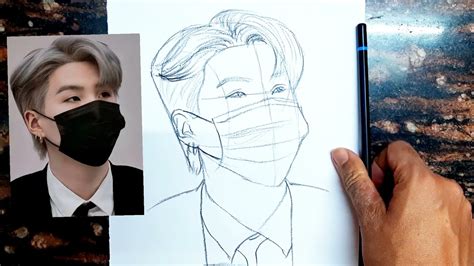 BTS Drawing BTS Suga Drawing BTS Suga Easy Drawings Dibujos