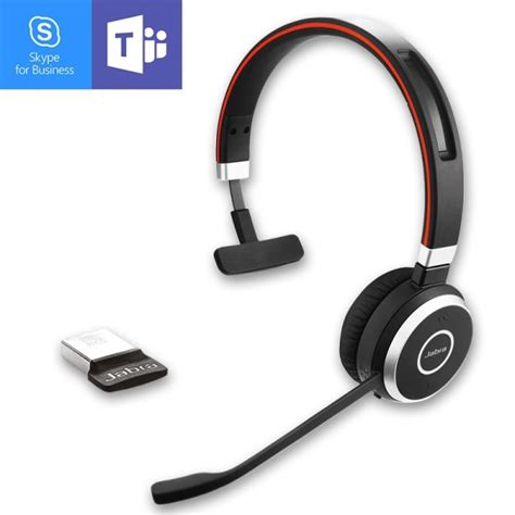 Jabra Evolve 65 USB UC MS Mono Casque téléphonique sans fil Bluetooth