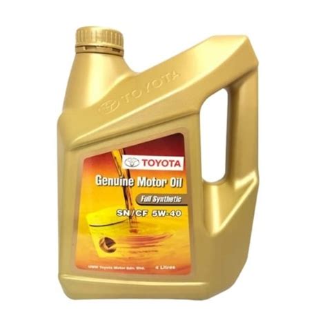 Toyota Genuine Engine Oil 5w 40 Full Synthetic SN CF 4L For Gas And