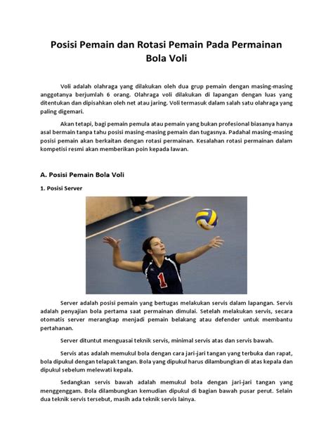 Rotasi Dan Posisi Pemain Bola Voli Pdf