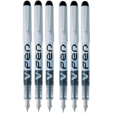 V Pen Lot De Stylos Plume Jetables Plume Moyenne Encre Liquide Noir