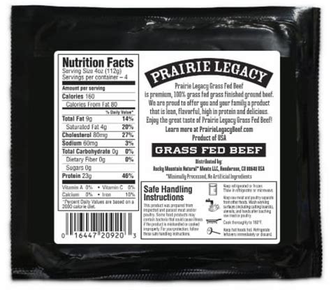 Prairie Legacy 92 8 Grass Fed Ground Beef 1 Lb King Soopers