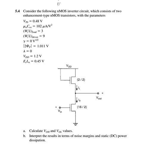 Solved B 54 Consider The Following Nmos Inverter Circuit