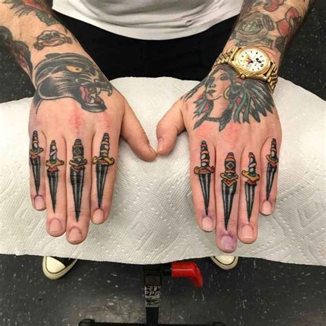 Finger Tattoos Daggers Bad Tattoos Trendy Tattoos Simple Tattoos