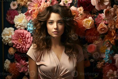 Studio Portrait Of Beautiful Woman Brunette On Color Background Stock Photo At Vecteezy