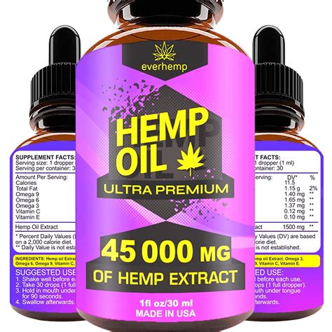 Hemp Oil Extract 45000mg Of Organic Hemp Extract Grown And Made In