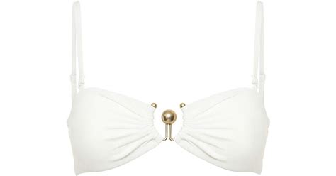 Christopher Esber Pierced Orbit Bandeau Bikini Top In White Lyst