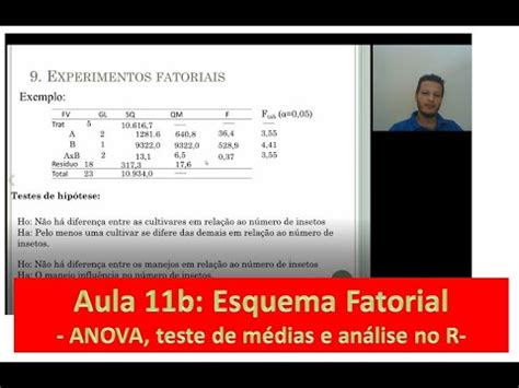 Aula B Esquema Fatorial Conceitos Anova Testes De M Dias E