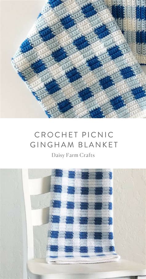 Free Pattern Crochet Picnic Gingham Blanket Crochet Blanket Knitting