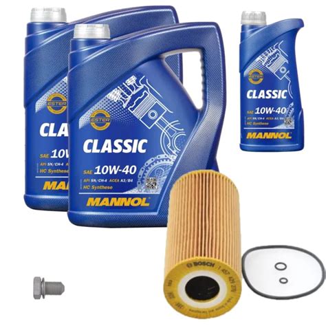 BOSCH INSPECTION SET 11L Mannol Classic 10W 40 Pour Mercedes Ssangyong