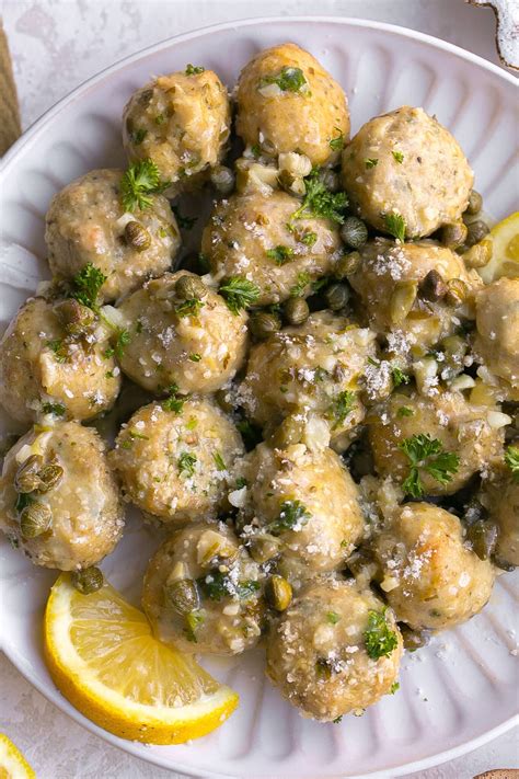 Chicken Piccata Meatballs Recipe Kathryn S Kitchen