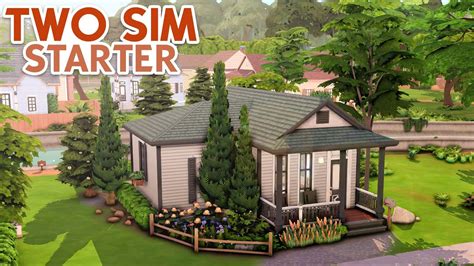 Two Sim Base Game Starter Home No Cc The Sims Speed Build Youtube