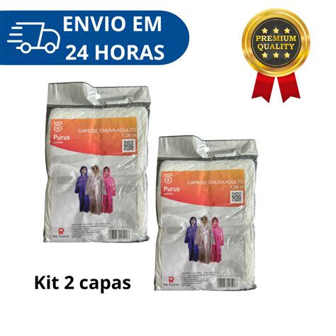 Kit 2 Capas De Chuva Transparente Adulto Descartavel Capuz Shopee Brasil