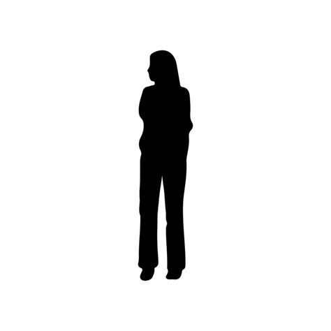 Vector Silhouette Woman Standing 23648620 Vector Art At Vecteezy