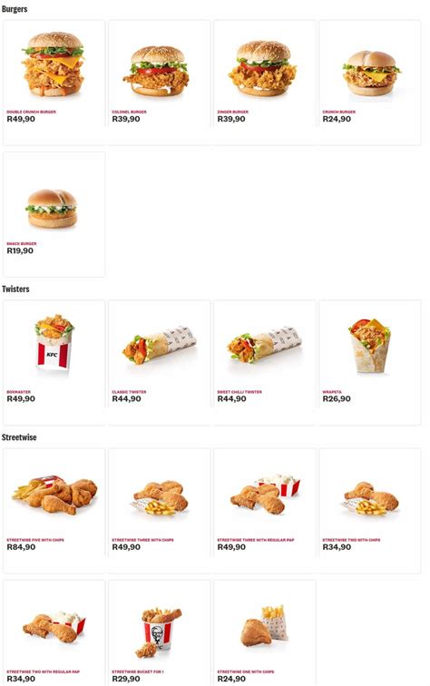 Specials Kfc Menu South Africa Kfc South Africa On Twitter Pick