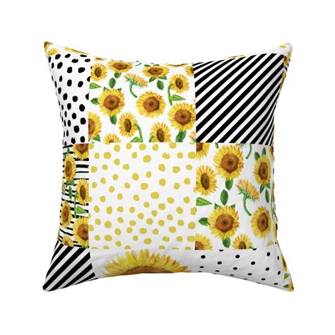 sunflower quilt - 6" squares nursery Fabric | Spoonflower