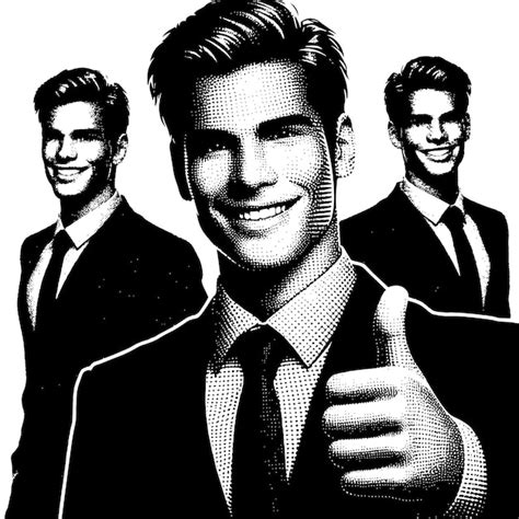 Premium Vector A Man In A Suit Giving A Thumbs Up Sign