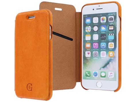 Graffi Oyster Case Oranje Leer Iphone Se Hoesje