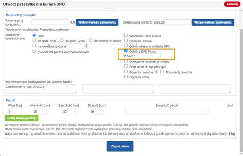 Integracja Z DPD Oraz DPD Pickup Selly