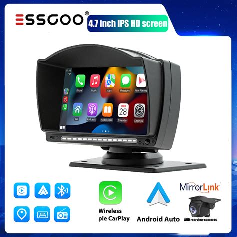 ESSGOO 4 7 Inch Universal Portable Car Player Wireless Carplay Android