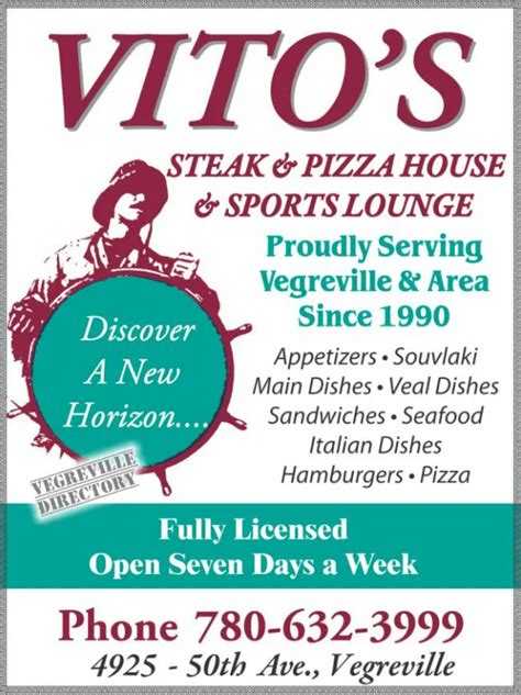 Vito S Menu From Pizza To Steak And Everything In Between