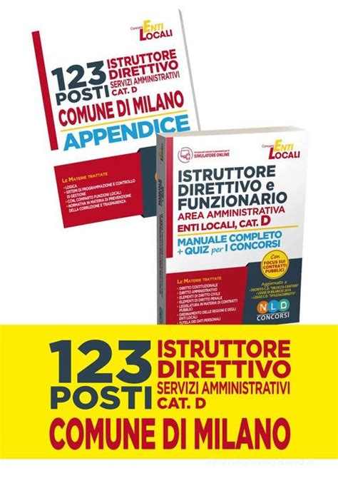 Concorso Comune Di Milano 123 Istruttori Direttivi Dei Servizi