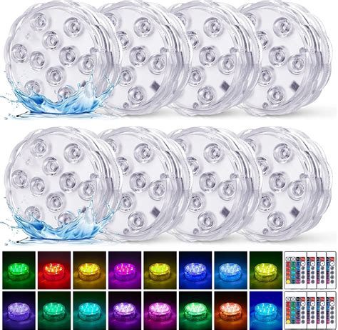 Lot De Lumi Res Led Submersibles Avec T L Commande Alimentation Par