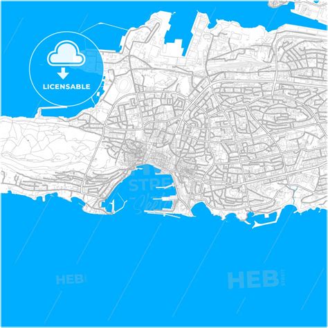 Split, Croatia, city map with high resolution roads. - HEBSTREITS